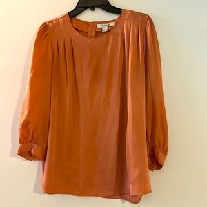 Pink satin 3/4 length sleeve top